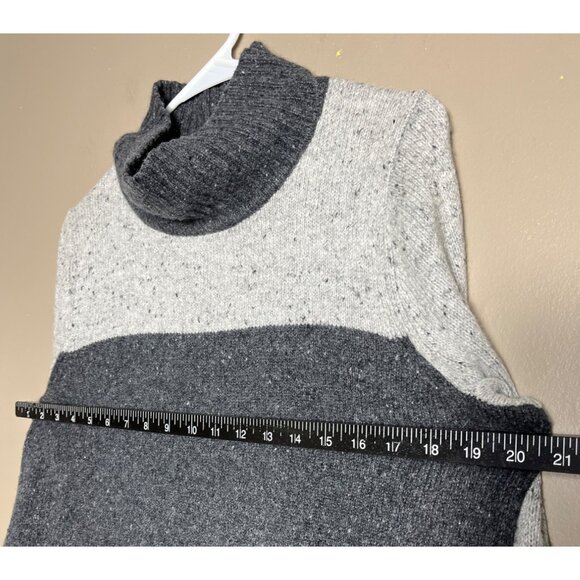 LL Bean Sweater Gray Blend Funnel Turtleneck Preppy Cozy Classic Basic Womens S - Picture 5 of 9